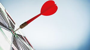Immagine rossa del fondo PPT dell'obiettivo della freccia del dardo