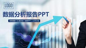 Modelo de PPT de relatório de análise de dados com fundo de seta ascendente
