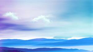 Gambar latar belakang PPT pegunungan yang indah biru