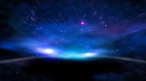 خلفية زرقاء جميلة النجوم أورورا PPT الخلفية