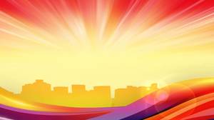 Color abstract city silhouette PPT background picture