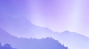 紫色のエレガントな山々のPPT背景画像
