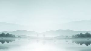 Gambar latar belakang PPT pegunungan dan danau yang elegan