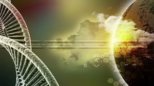 生命科学DNA鎖のPPT背景画像