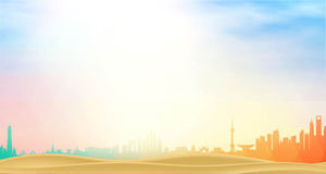 ภาพพื้นหลัง PPT ของ Golden city silhouette