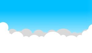 การ์ตูนสี่ท้องฟ้าสีฟ้าและเมฆสีขาว PPT ภาพพื้นหลัง