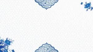 四张古典蓝白中国风PPT背景图片