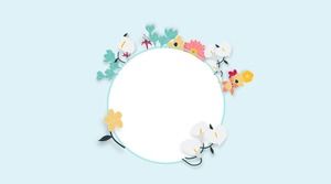 Maschera letteraria semplice e fresca blu del fondo dei fiori PPT