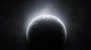 Siyah ve beyaz güzel gezegen PPT arka plan resmi