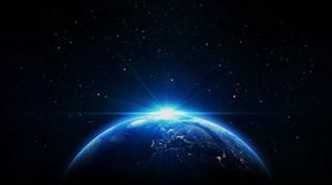 下载美丽的蓝色地球黎明PPT背景图片
