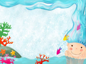 Imagem de fundo PPT azul dos desenhos animados de caráter coral