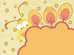 Yellow cartoon owl PPT background picture