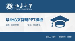 Plantilla PPT de defensa de tesis de graduación práctica plana azul
