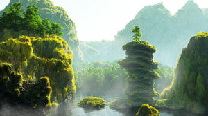 بيشوي تشينغشان صورة خلفية PPT الطبيعية