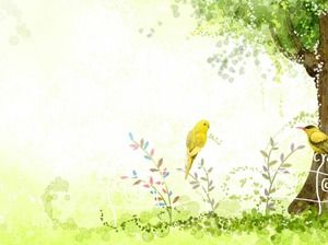 Gambar latar belakang burung PPT musim semi