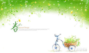 Eine Gruppe von grünen Frühling gemalten PPT Hintergrundbilder