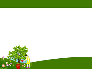 Personaje de dibujos animados flor árbol PPT imagen de fondo