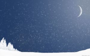 一套滿天星斗的雪花自然PPT背景圖片
