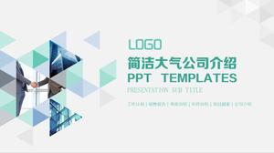 Template PPT profil perusahaan dengan gambar poligon yang elegan