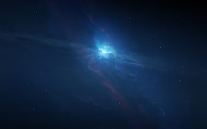 Imagem de fundo do nebulosa azul PowerPoint