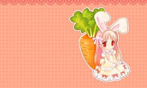 Розовый кролик принцесса и редиска PPT фоновый рисунок