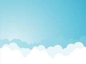 Imagens de fundo PPT do céu azul e nuvem branca dos desenhos animados sobre fundo azul elegante