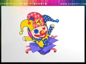 Seperangkat ilustrasi PPT badut sirkus kartun