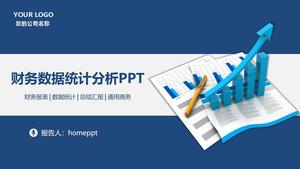 Modello PPT blu di analisi dei dati finanziari dinamici