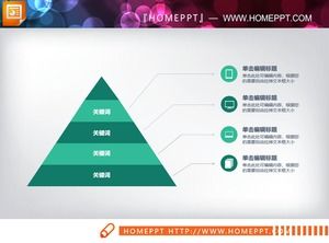 녹색 간결한 피라미드 수준 관계 슬라이드 차트