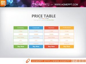 色の簡潔なPPTデータテーブルテンプレート