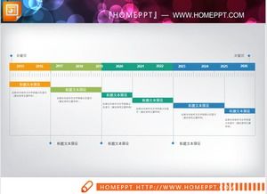 Cronologia PPT con gradiente di colore puro