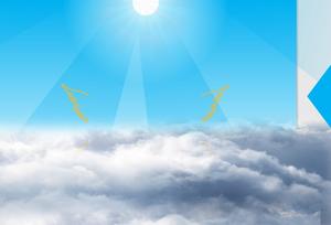Realistic sun-drenched clouds special effects PPT animation