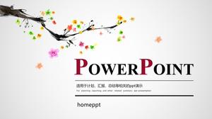 Téléchargement de l'animation PPT de fleur de prunier d'encre en fleurs