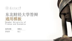 Minimalistische und transparente Vorlage für die Verteidigung von Abschlussarbeiten der Dongbei University of Finance and Economics