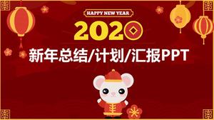 2020 Anul șobolanului Anul nou chinez Tema roșie festivă șablon ppt de anul nou