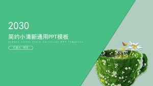 Plantilla ppt de resumen de informe empresarial de estilo geométrico fresco pequeño verde oscuro simple