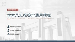 Tesis kelulusan Universitas Anhui gaya akademik melaporkan template ppt pertahanan