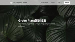 Zielona roślina mały świeży projekt planowania projektu w stylu magazynu szablon ppt