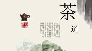 حفل الشاي ثقافة الشاي مقدمة النمط الصيني قالب PPT