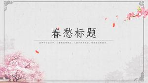 Flores caindo tristeza da primavera modelo de ppt de tema de primavera clássico estilo chinês