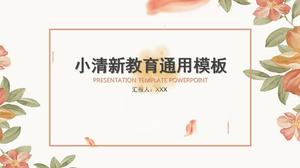 Leaf floret plant illustration small fresh work summary report general ppt template