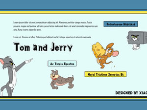 Template ppt tema kartun lucu "Tom and Jerry" dari kucing dan tikus
