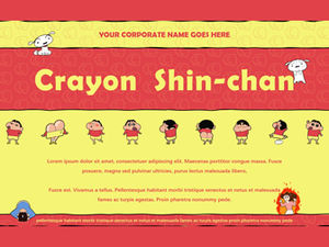 Template ppt tema kartun Crayon Shin-Chan "Saus Baru"