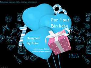 Selamat ulang tahun ke 18 - template ppt tema hadiah ulang tahun khusus