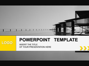 노란색 회색 간단한 기하학적 스타일 비즈니스 작업 요약 보고서 일반 PPT 템플릿