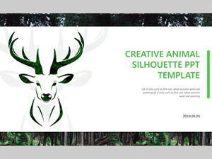 Creativo animale silhouette modello di protezione degli animali tema ppt