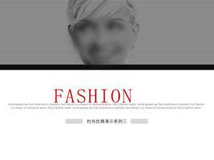 Modello ppt di promozione dell'introduzione del marchio di abbigliamento di moda in stile rivista geometrica minimalista
