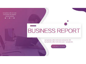 Fashion purple gradient background European and American business PPT template