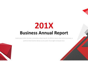 Ogólny szablon ppt raport biznesowy w stylu geometrycznym czerwony i szary