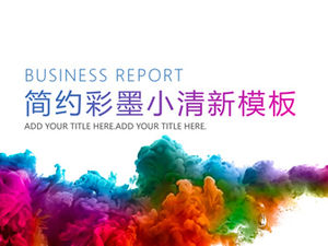 Art kolor atramentu główny obraz prosty mały świeży szablon raportu biznesowego ppt